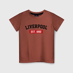 Футболка хлопковая детская FC Liverpool Est. 1892, цвет: кирпичный