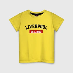 Футболка хлопковая детская FC Liverpool Est. 1892, цвет: желтый