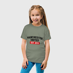 Футболка хлопковая детская FC Manchester United Est. 1878, цвет: авокадо — фото 2