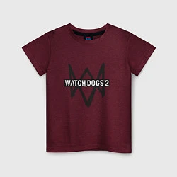 Футболка хлопковая детская Watch Dogs 2, цвет: меланж-бордовый