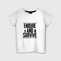 Футболка хлопковая детская Endure & Survive, цвет: белый