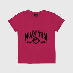 Футболка хлопковая детская Muay thai boxing, цвет: маджента