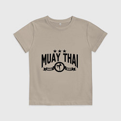 Футболка хлопковая детская Muay thai boxing, цвет: миндальный