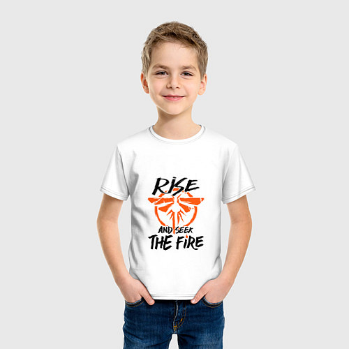 Детская футболка Rise & Seek the Fire / Белый – фото 3