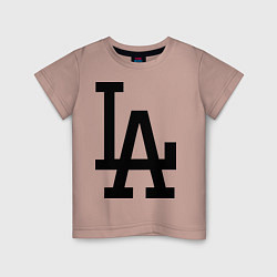 Футболка хлопковая детская LA: Los Angeles, цвет: пыльно-розовый