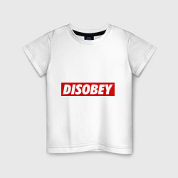 Футболка хлопковая детская Disobey, цвет: белый