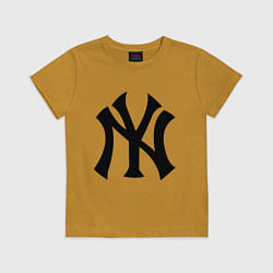 Футболка хлопковая детская New York Yankees, цвет: горчичный