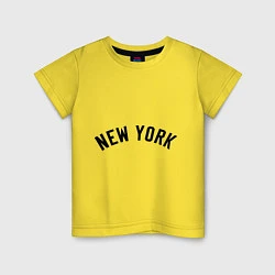 Футболка хлопковая детская New York Logo, цвет: желтый