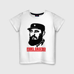 Футболка хлопковая детская Fidel Castro, цвет: белый