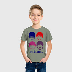 Футболка хлопковая детская The Beatles faces, цвет: авокадо — фото 2