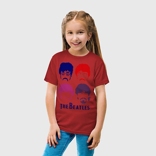 Детская футболка The Beatles faces / Красный – фото 4