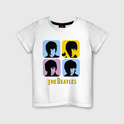 Футболка хлопковая детская The Beatles: pop-art, цвет: белый