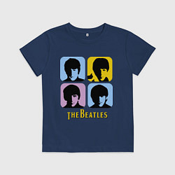 Футболка хлопковая детская The Beatles: pop-art, цвет: тёмно-синий