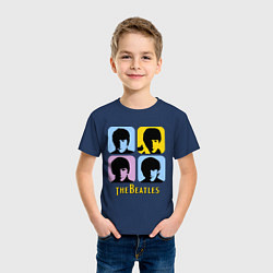 Футболка хлопковая детская The Beatles: pop-art, цвет: тёмно-синий — фото 2