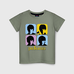Футболка хлопковая детская The Beatles: pop-art, цвет: авокадо