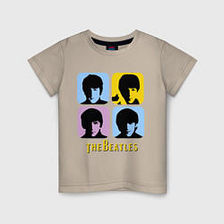 Футболка хлопковая детская The Beatles: pop-art, цвет: миндальный