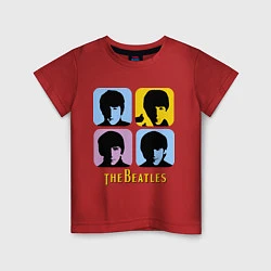 Футболка хлопковая детская The Beatles: pop-art, цвет: красный