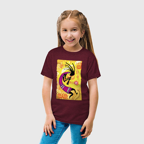 Детская футболка Африканский туземец / Меланж-бордовый – фото 4