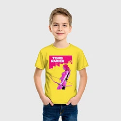 Футболка хлопковая детская Tomb Raider: Pink Style, цвет: желтый — фото 2