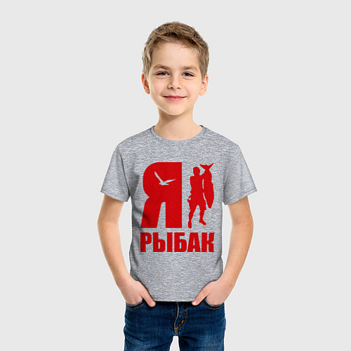 Детская футболка Я рыбак / Меланж – фото 3