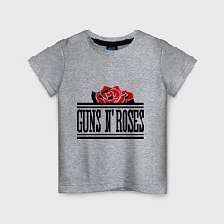Футболка хлопковая детская Guns n Roses: rose, цвет: меланж