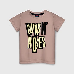 Футболка хлопковая детская Guns n Roses: cream, цвет: пыльно-розовый