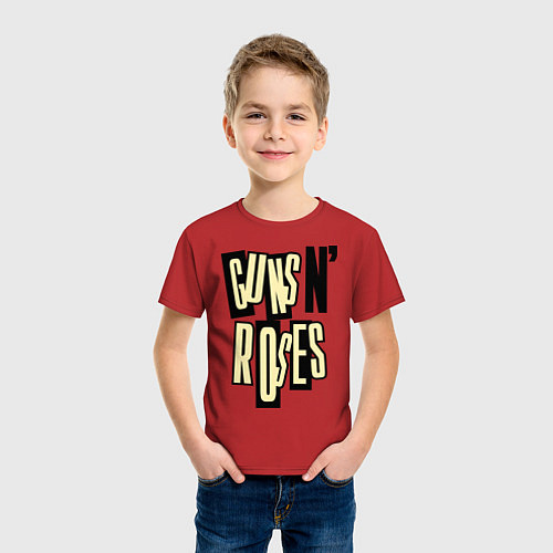 Детская футболка Guns n Roses: cream / Красный – фото 3