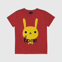 Футболка хлопковая детская Rabbit Love, цвет: красный