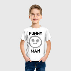 Футболка хлопковая детская HU: Funny Man, цвет: белый — фото 2