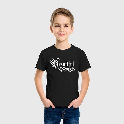 Детская футболка Beautiful calligraphy / Черный – фото 3