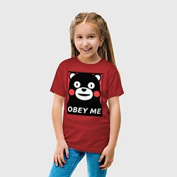 Футболка хлопковая детская Kumamon: Obey Me, цвет: красный — фото 2