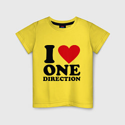 Футболка хлопковая детская I love one direction, цвет: желтый