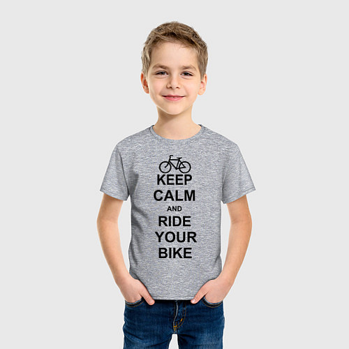 Детская футболка Keep Calm & Ride Your Bike / Меланж – фото 3