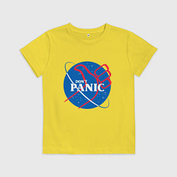 Футболка хлопковая детская Не паникуй, цвет: желтый