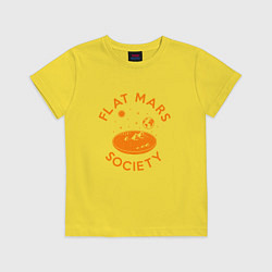 Футболка хлопковая детская Flat Mars Society, цвет: желтый