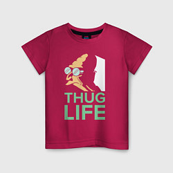 Футболка хлопковая детская Zoidberg: Thug Life, цвет: маджента