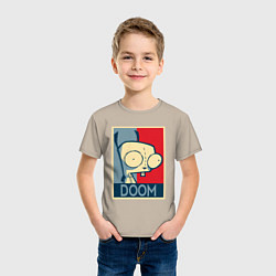 Футболка хлопковая детская Doom Zim, цвет: миндальный — фото 2