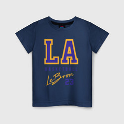 Футболка хлопковая детская Lebron 23: Los Angeles, цвет: тёмно-синий