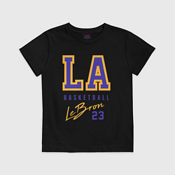 Футболка хлопковая детская Lebron 23: Los Angeles, цвет: черный