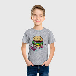 Футболка хлопковая детская Chef Burger, цвет: меланж — фото 2