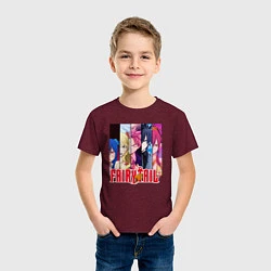 Футболка хлопковая детская Fairy Tail, цвет: меланж-бордовый — фото 2