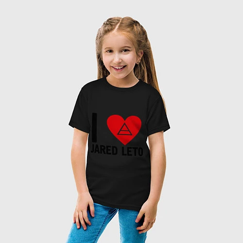 Детская футболка I love Jared Leto / Черный – фото 4