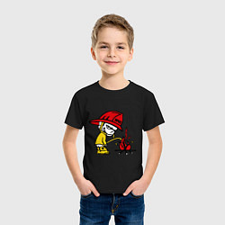 Футболка хлопковая детская Ручной пожарник, цвет: черный — фото 2