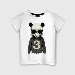 Футболка хлопковая детская Brutal Panda, цвет: белый