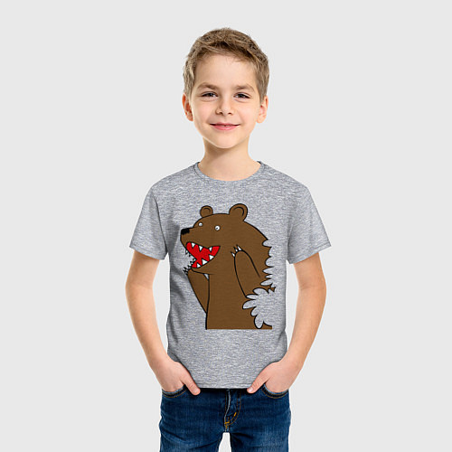 Детская футболка Медведь цензурный / Меланж – фото 3
