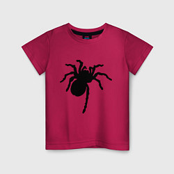 Футболка хлопковая детская Черный паук, цвет: маджента