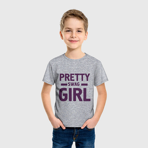 Детская футболка Pretty SWAG Girl / Меланж – фото 3