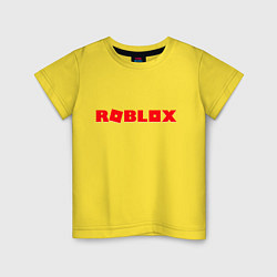 Футболка хлопковая детская Roblox Logo, цвет: желтый