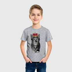 Футболка хлопковая детская Meow kitten, цвет: меланж — фото 2