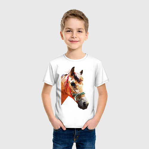 Детская футболка Лошадь / Белый – фото 3